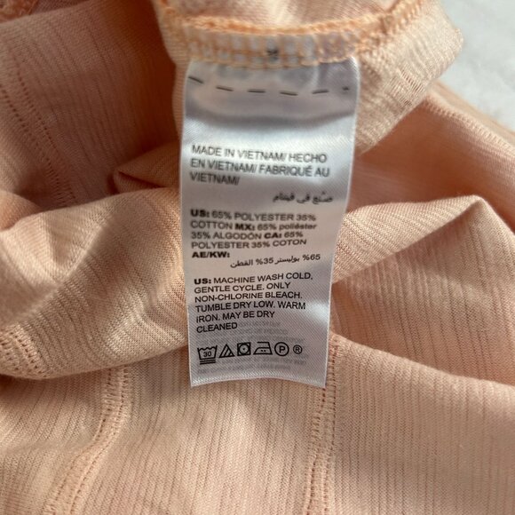 Chico's Womens Blush Peach V-Neck Mitered Texture Knit Top Size 3, XL New $59 - Picture 4 of 7